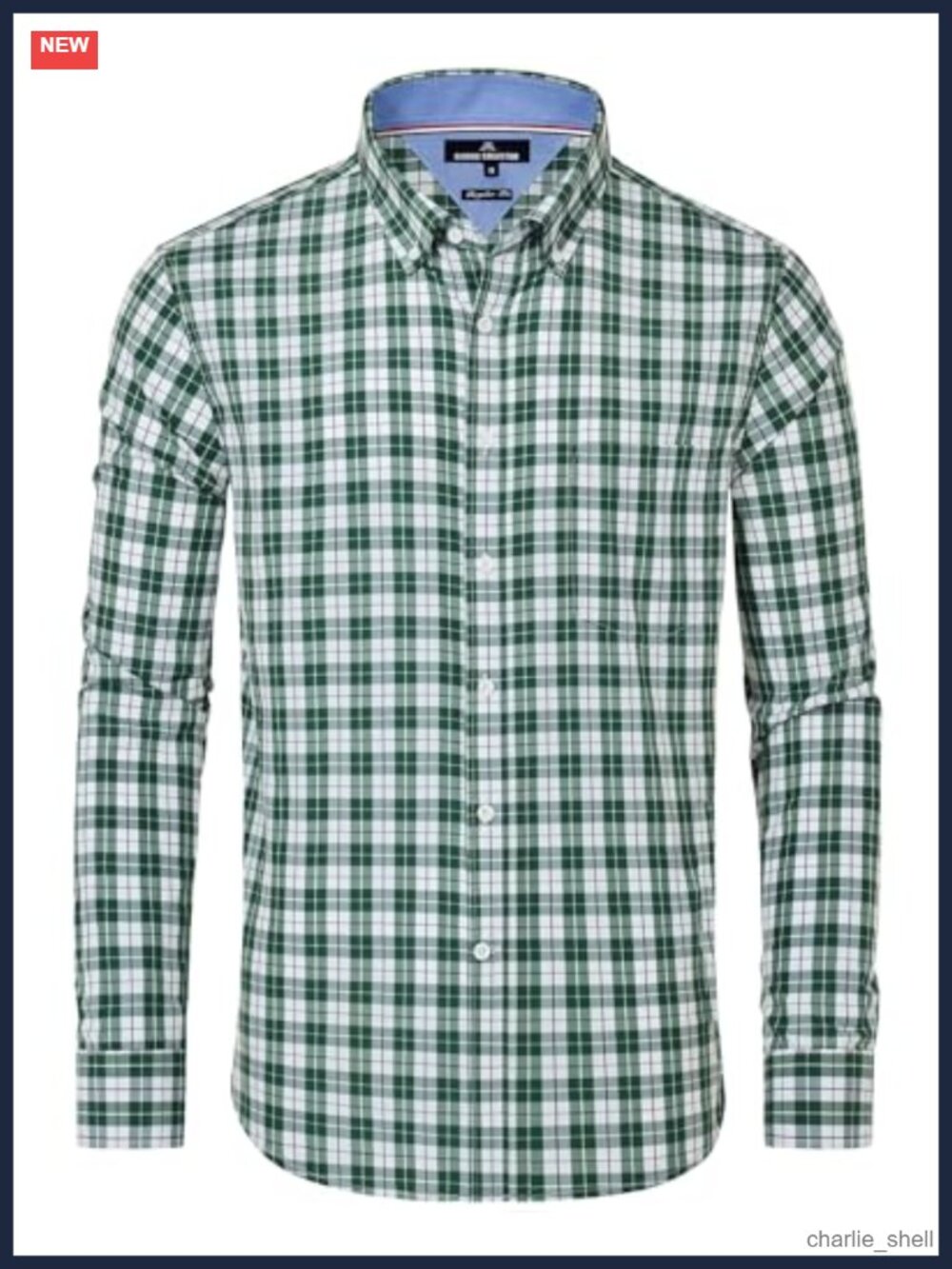 Men's Plaid Button Down Shirt Cotton Blend Long Sleeve Regular Fit